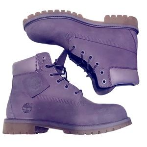 NWOT Timberland Premium 6” Waterproof Boot Purple Nubuck Men 7 Woman 9 - 9 1/2
